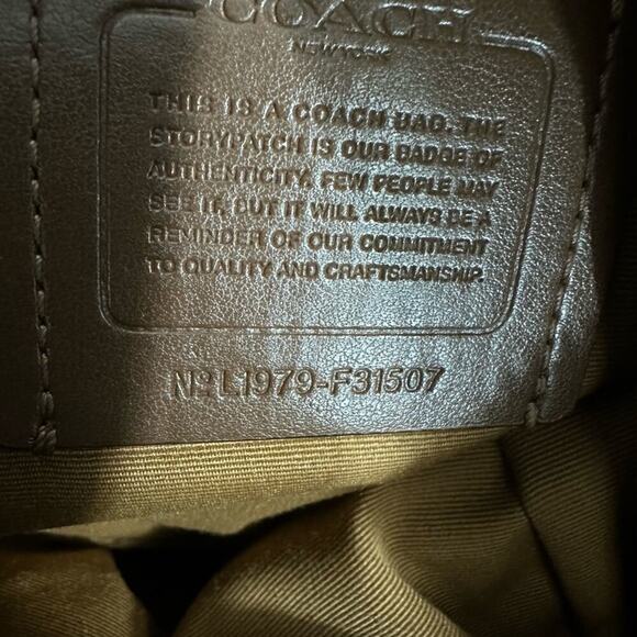 Coach 2Way Bag Abby Duffle Cognac Goldtone F31507 Leather Hobo + Crossbody Strap - Picture 14 of 15